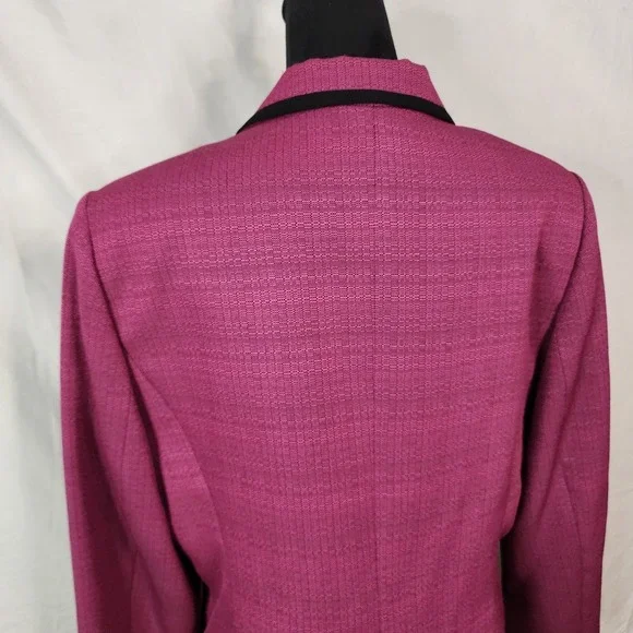 LE SUIT Size 18 Fuschia Pink Black Tailored Single Breasted Office Work Blazer - Picture 9 of 12